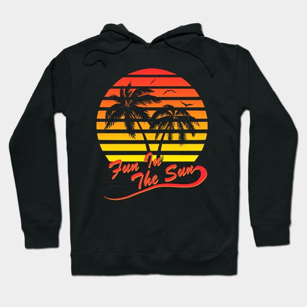 Fun In The Sun 80s Tropical Sunset Hoodie by Nerd_art